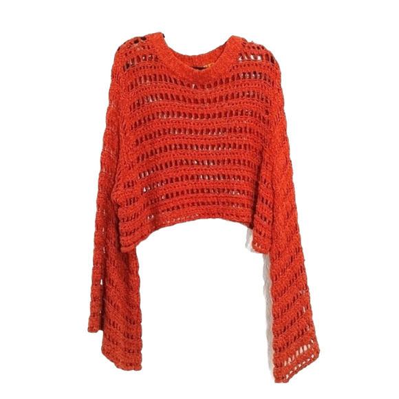 Free People Caught Up Crotchet Sweater Terracotta Size Small - Picture 3 of 7